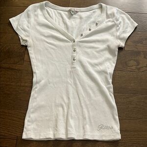 Guess White Fitted Short Sleeve T-Shirt